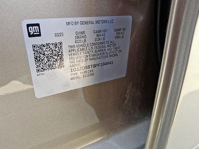 1G1ZD5ST8PF194941 - 2023 CHEVROLET MALIBU LT Kahverengi fotoğraf 12