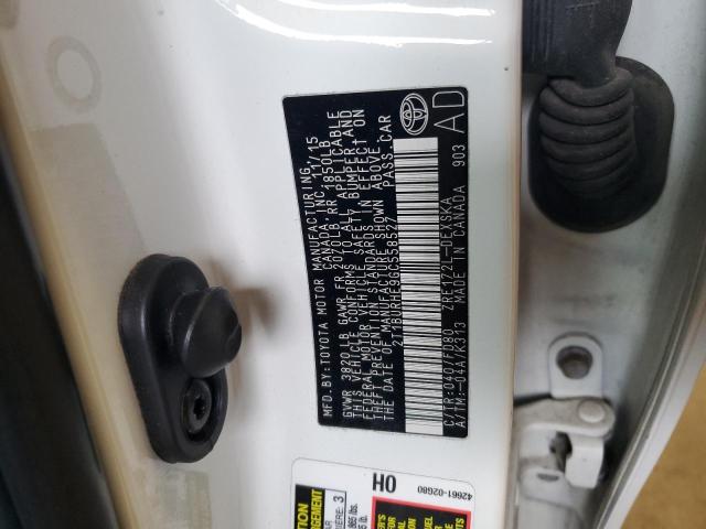 2T1BURHE9GC558527 - 2016 TOYOTA COROLLA L WHITE photo 13