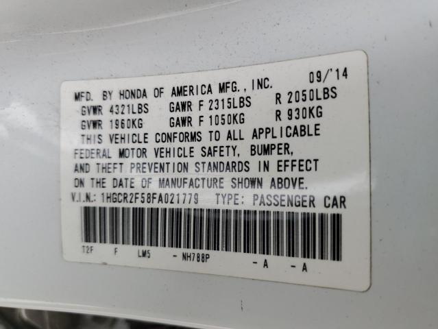 1HGCR2F58FA021779 - 2015 HONDA ACCORD SPORT WHITE photo 13