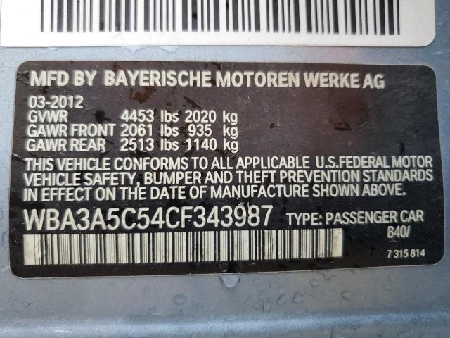 WBA3A5C54CF343987 - 2012 BMW 328 I BLUE photo 13