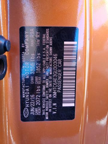 KMHTC6AE3GU303046 - 2016 HYUNDAI VELOSTER TURBO Narıncı foto 12