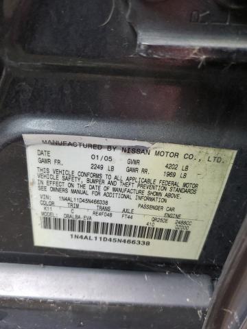 1N4AL11D45N466338 - 2005 NISSAN ALTIMA S BLACK photo 12