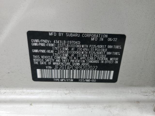 JF2GTAPC9P8202022 - 2023 SUBARU CROSSTREK PREMIUM WHITE photo 14