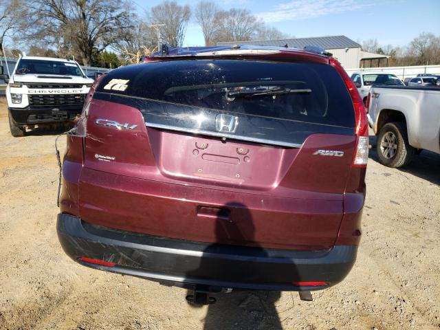 5J6RM4H70DL072139 - 2013 HONDA CR-V EXL MAROON photo 6