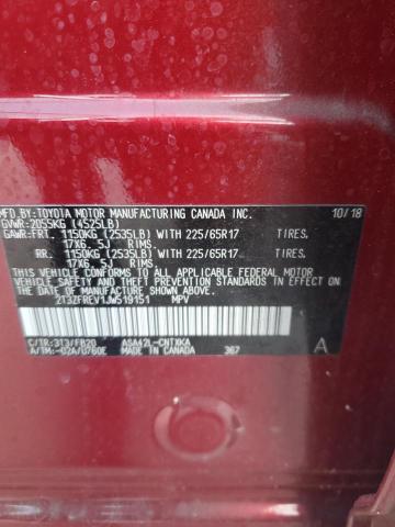 2T3ZFREV1JW519151 - 2018 TOYOTA RAV4 LE RED photo 14