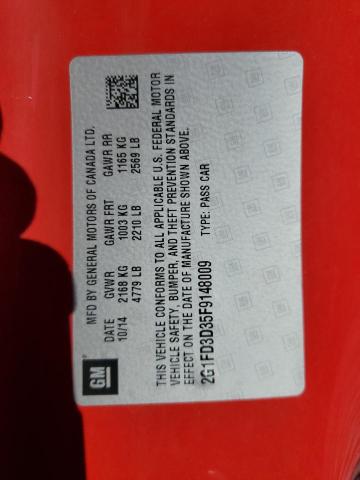 2G1FD3D35F9148009 - 2015 CHEVROLET CAMARO LT RED photo 12