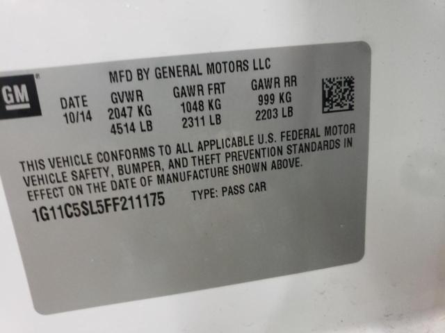 1G11C5SL5FF211175 - 2015 CHEVROLET MALIBU 1LT 白色 照片 12