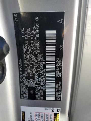 JTEBU5JR4B5052742 - 2011 TOYOTA 4RUNNER SR5 SILVER photo 13