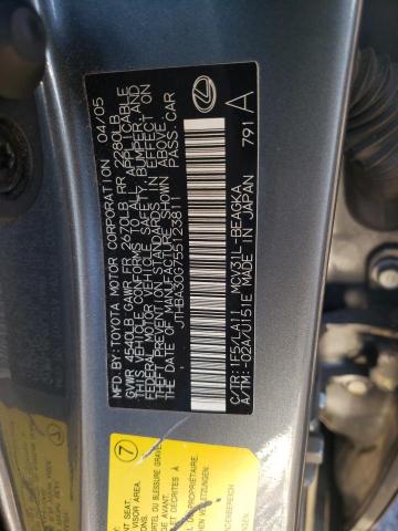 JTHBA30G755123811 - 2005 LEXUS ES 330 GRAY photo 12