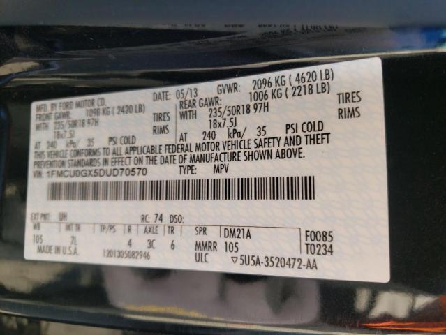 1FMCU0GX5DUD70570 - 2013 FORD ESCAPE SE CHARCOAL photo 13