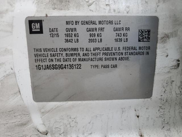 1G1JA6SG9G4136122 - 2016 CHEVROLET SONIC LS 白色 照片 12
