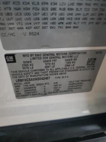 LRBFXCSAXKD042487 - 2019 BUICK ENVISION ESSENCE BLACK photo 12