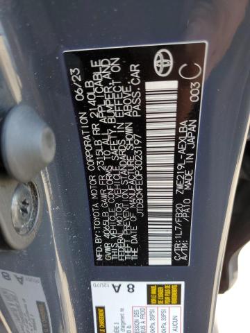 JTDBCMFE0P3023197 - 2023 TOYOTA COROLLA LE GRAY photo 12
