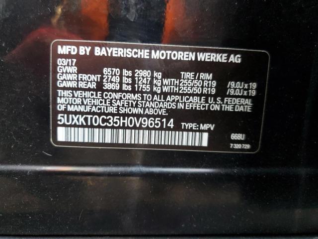 5UXKT0C35H0V96514 - 2017 BMW X5 XDR40E BLACK photo 13