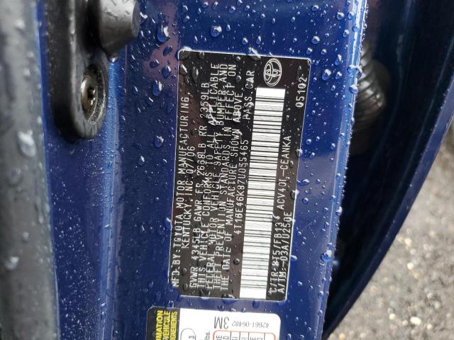 4T1BE46K87U055465 - 2007 TOYOTA CAMRY CE BLUE photo 12