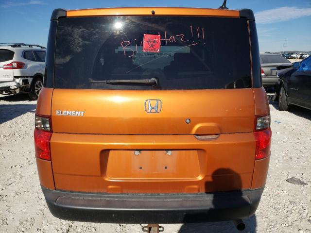 5J6YH28757L000782 - 2007 HONDA ELEMENT EX ORANGE photo 6