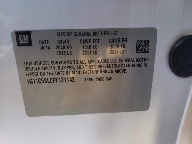 1G11C5SL0FF121142 - 2015 CHEVROLET MALIBU 1LT Ақ фото 12