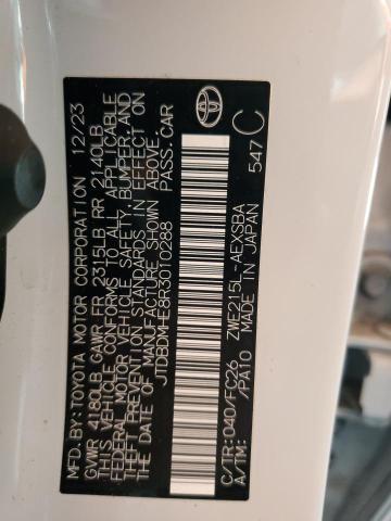 JTDBDMHE8R3010288 - 2024 TOYOTA COROLLA LE WHITE photo 12