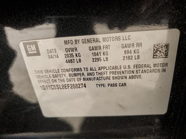 1G11C5SL8EF268274 - 2014 CHEVROLET MALIBU 1LT BLACK photo 12