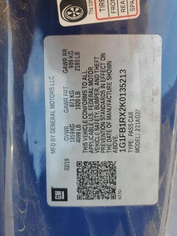 1G1FB1RX2K0135213 - 2019 CHEVROLET CAMARO LS 蓝色 照片 13