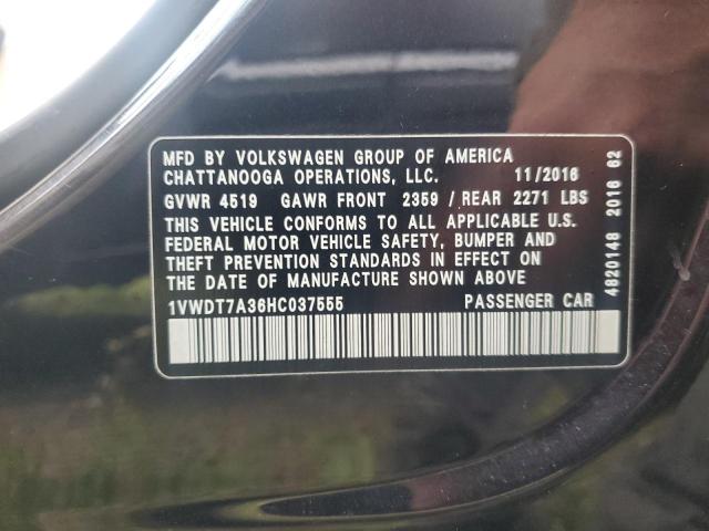 1VWDT7A36HC037555 - 2017 VOLK PASSAT R-LINE Qara foto 10