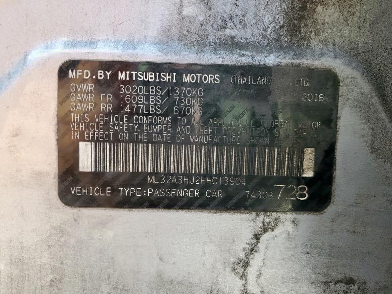 ML32A3HJ2HH013904 - 2017 MITSUBISHI MIRAGE ES SILVER photo 12