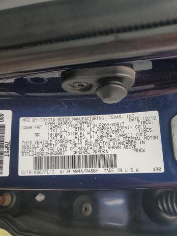 5TFLU4EN2DX062087 - 2013 TOYT TACOMA DOUBLE CAB 蓝色 照片 10