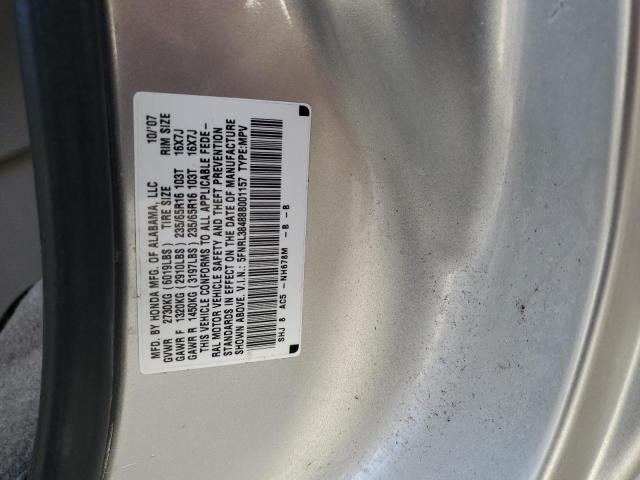 5FNRL38488B001157 - 2008 HONDA ODYSSEY EX SILVER photo 13