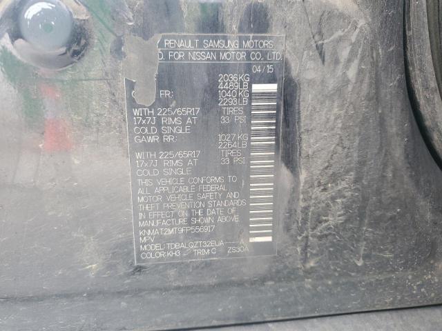 KNMAT2MT9FP556917 - 2015 NISSAN ROGUE S 黑色 照片 12