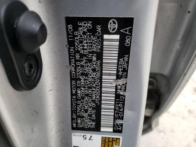 JTDKB20U297863596 - 2009 TOYOTA PRIUS SILVER photo 13