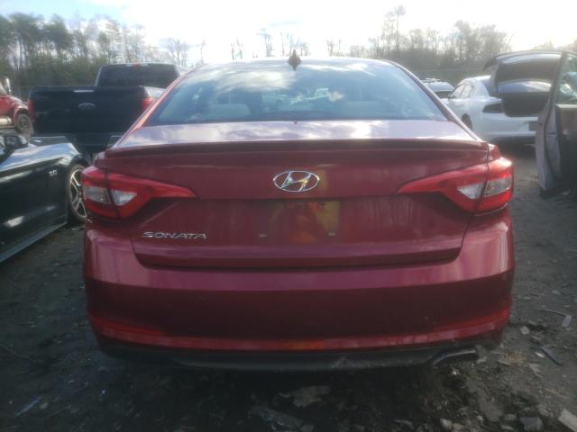 5NPE24AF0GH311709 - 2016 HYUNDAI SONATA SE RED photo 6