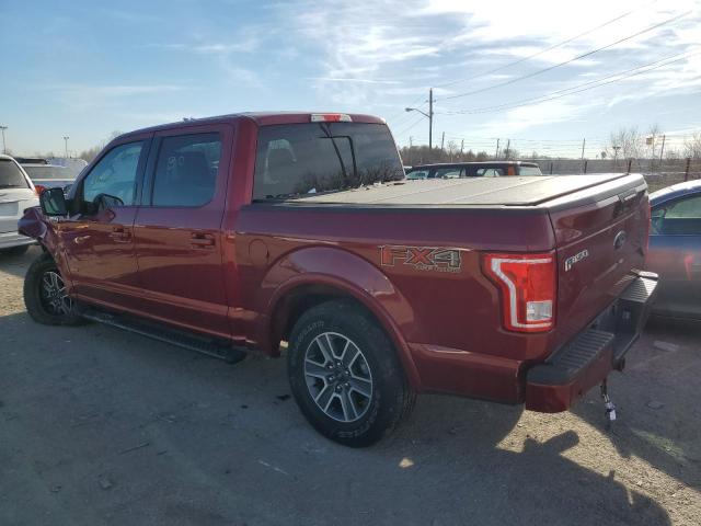 1FTEW1EP3GKD71555 - 2016 FORD F150 SUPERCREW RED photo 2