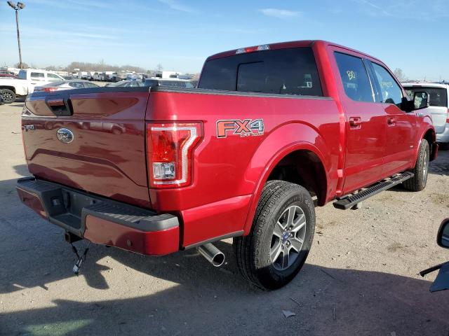 1FTEW1EP3GKD71555 - 2016 FORD F150 SUPERCREW RED photo 3