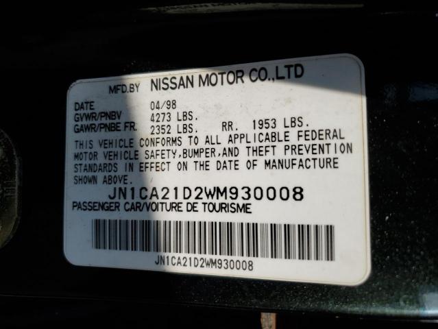 JN1CA21D2WM930008 - 1998 NISSAN MAXIMA GLE GREEN photo 13