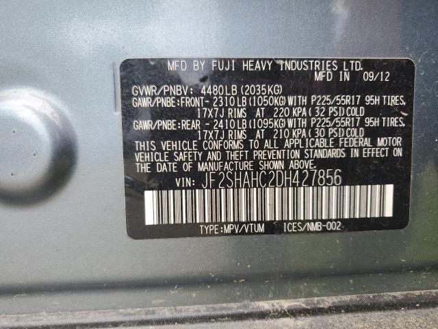 JF2SHAHC2DH427856 - 2013 SUBA FORESTER TOURING GREEN photo 10