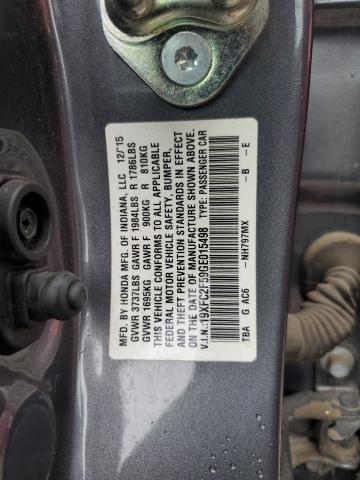 19XFC2F59GE015498 - 2016 HONDA CIVIC LX Boz foto 12