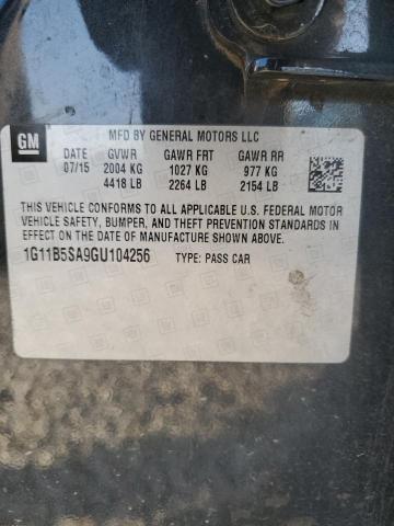 1G11B5SA9GU104256 - 2016 CHEVROLET MALIBU LIMITED LS BLACK photo 12