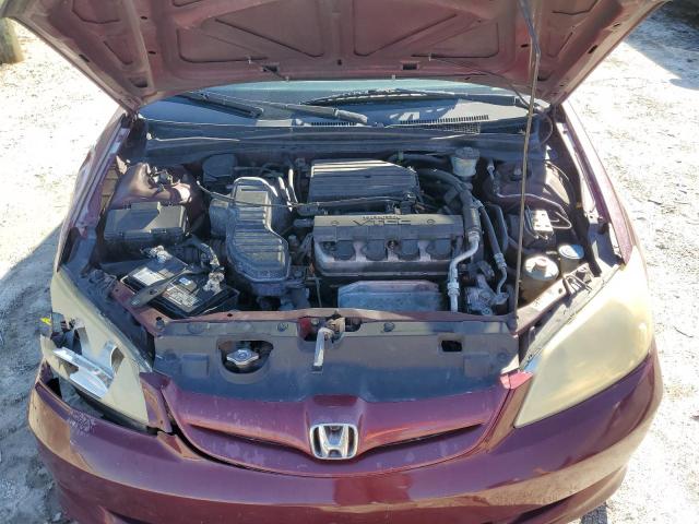 2HGES26744H524500 - 2004 HONDA CIVIC EX BURGUNDY photo 11