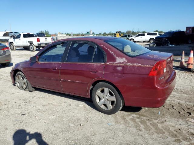 2HGES26744H524500 - 2004 HONDA CIVIC EX BURGUNDY photo 2