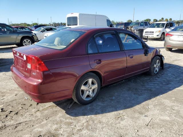 2HGES26744H524500 - 2004 HONDA CIVIC EX BURGUNDY photo 3