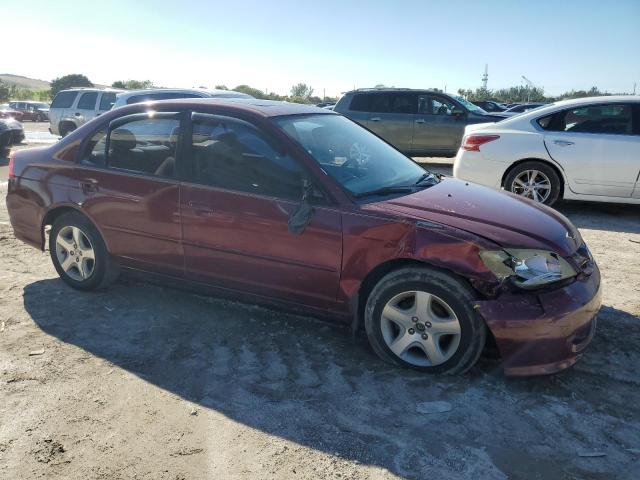 2HGES26744H524500 - 2004 HONDA CIVIC EX BURGUNDY photo 4