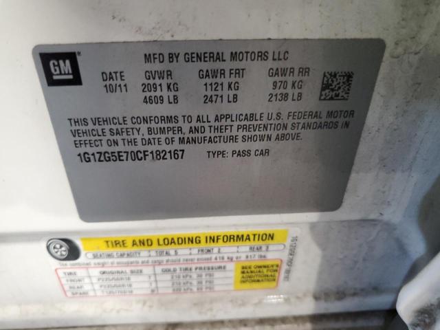 1G1ZG5E70CF182167 - 2012 CHEVROLET MALIBU LTZ Beyaz fotoğraf 12