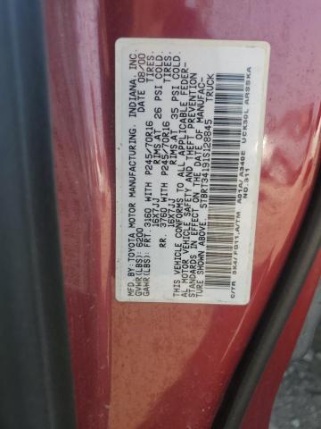 5TBRT34191S128845 - 2001 TOYOTA TUNDRA ACCESS CAB أحمر صورة 12