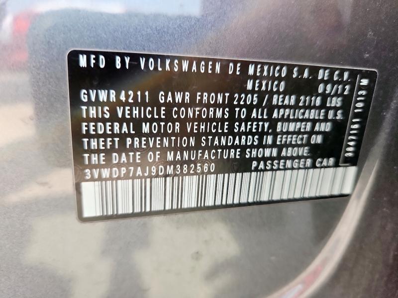3VWDP7AJ9DM382560 - 2013 VOLKSWAGEN JETTA SE GRAY photo 12