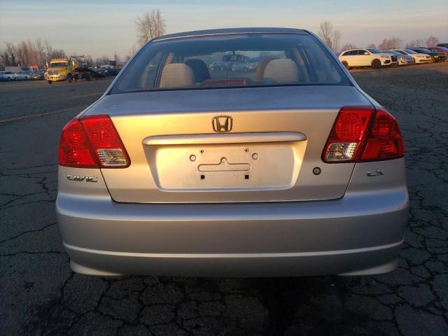 2HGES15595H621395 - 2005 HONDA CIVIC LX SILVER photo 6