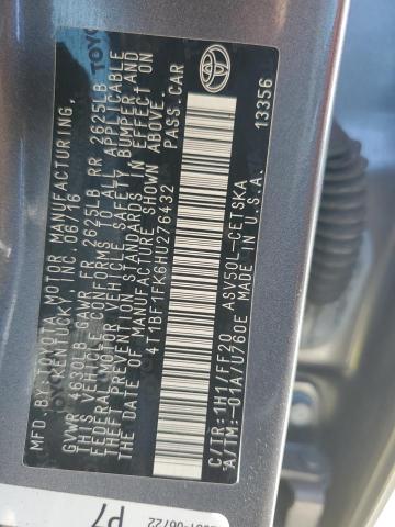 4T1BF1FK6HU276432 - 2017 TOYOTA CAMRY LE GRAY photo 12