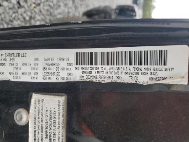 3D3MX48L29G545944 - 2009 DODGE RAM 3500 BLACK photo 12