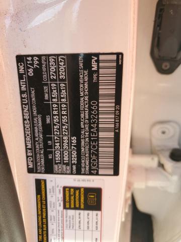 4JGDF7CE1EA432660 - 2014 MERCEDES-BENZ GL 450 4MATIC WHITE photo 13