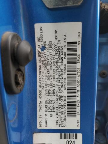 5TEJU62N86Z308403 - 2006 TOYOTA TACOMA DOUBLE CAB PRERUNNER BLUE photo 12
