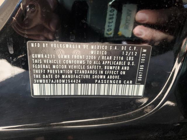 3VWDX7AJ8DM254424 - 2013 VOLKSWAGEN JETTA SE BLACK photo 12